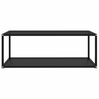 Fekete edzett üveg dohányzóasztal 100 x 50 x 35 cm