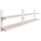 2 db kétszintes rozsdamentes acél fali polc 240 x 30 cm