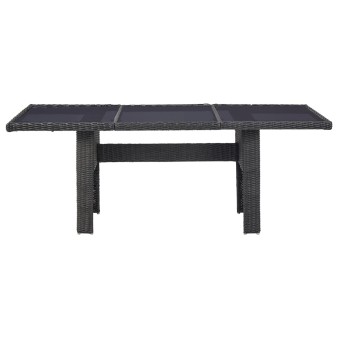 Barna üveg és polyrattan kerti étkezőasztal 200 x 100 x 74 cm