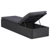 Sötétszürke polyrattan napozóágy