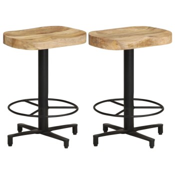 2 db tömör mangófa bárszék 52 cm
