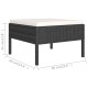 2 részes fekete polyrattan kerti bútorszett párnákkal
