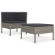 2 részes szürke polyrattan kerti bútorszett párnákkal