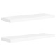 2 db fehér mdf lebegő fali polc 80 x 23,5 x 3,8 cm