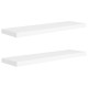 2 db fehér mdf lebegő fali polc 90 x 23,5 x 3,8 cm