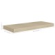 2 db tölgyszínű mdf fali polc 60 x 23,5 x 3,8 cm