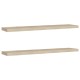 2 db tölgyszínű mdf fali polc 120 x 23,5 x 3,8 cm