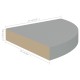 Szürke mdf lebegő sarokpolc 25 x 25 x 3,8 cm Szürke mdf lebegő sarokpolc 25 x 25 x 3,8 cm