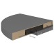2 db magasfényű szürke mdf lebegő sarokpolc 35 x 35 x 3,8 cm