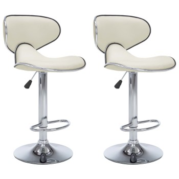 323647 bar stools 2 pcs cream faux leather