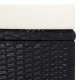 2 részes fekete polyrattan kerti bútorszett párnákkal