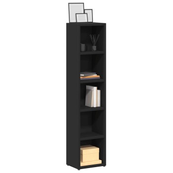 2 db fekete forgácslap cd-tartó szekrény 21 x 16 x 93,5 cm