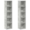 2 db betonszürke forgácslap cd-tartó szekrény 21 x 16 x 93,5 cm