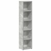 2 db betonszürke forgácslap cd-tartó szekrény 21 x 16 x 93,5 cm