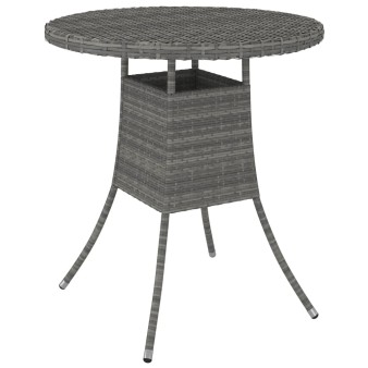 Szürke polyrattan kerti asztal 70 x 70 x 73 cm