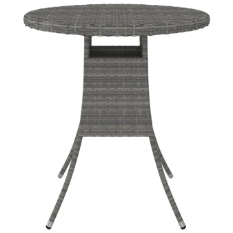 Szürke polyrattan kerti asztal 70 x 70 x 73 cm