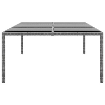 Szürke polyrattan és edzett üveg kerti asztal 200 x 150 x 75 cm