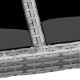 Szürke polyrattan és edzett üveg kerti asztal 200 x 150 x 75 cm