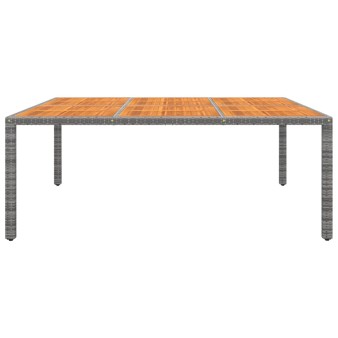 Szürke akácfa és polyrattan kerti asztal 200 x 150 x 75 cm
