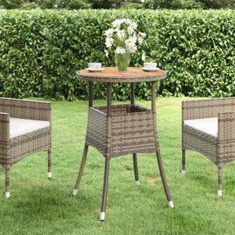 Szürke akácfa és polyrattan kerti asztal ø60 x 75 cm