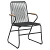 2 db fekete pvc rattan kerti szék 58 x 59 x 85,5 cm