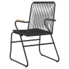 2 db fekete pvc rattan kerti szék 58 x 59 x 85,5 cm