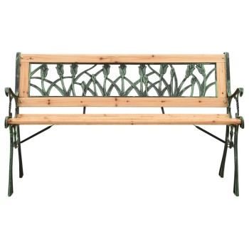 Öntöttvas és tömör fenyőfa kerti pad 122 cm
