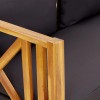 Kétszemélyes tömör akácfa kerti pad párnákkal 122 cm