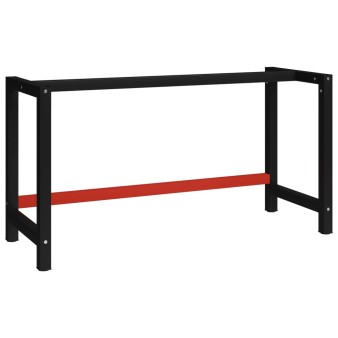 Fekete és piros fém munkapadváz 150 x 57 x 79 cm