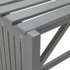 Szürke tömör akácfa kerti sarokpad ültetővel 117 cm