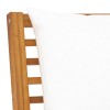 Tömör akácfa kerti pad krémszínű párnával 114,5 cm
