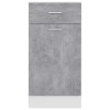 Betonszürke szerelt fa fiókos alsószekrény 40 x 46 x 81,5 cm