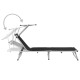 2 db fekete alumínium és textilén összecsukható tetős napozóágy