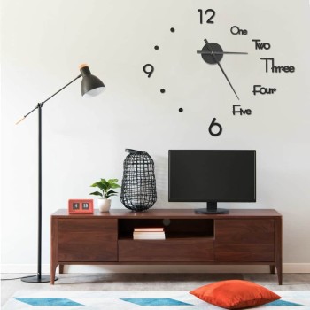 Fekete modern 3d falióra 100 cm xxl