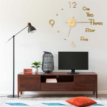 Aranyszínű modern 3d falióra 100 cm xxl