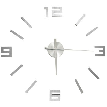 Ezüstszínű modern 3d falióra 100 cm xxl