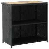 3 részes fekete polyrattan bárszett