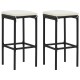 3 részes fekete polyrattan bárszett
