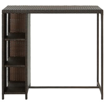Barna polyrattan kerti tárolóláda 120 x 60 x 110 cm
