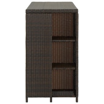 Barna polyrattan kerti tárolóláda 120 x 60 x 110 cm