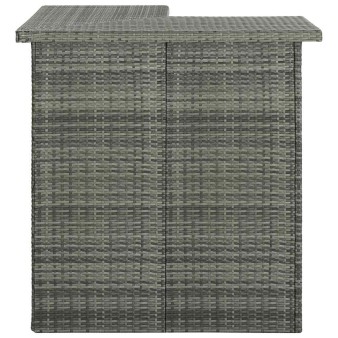 Szürke polirattan sarok bárasztal 100 x 50 x 105 cm