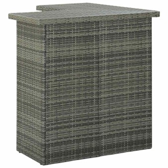 Szürke polirattan sarok bárasztal 100 x 50 x 105 cm
