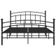Fekete fém ágykeret 200 x 200 cm