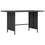 Szürke polyrattan kerti étkezőasztal 110 x 70 x 65 cm