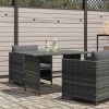 Szürke polyrattan kerti étkezőasztal 110 x 70 x 65 cm