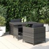 Szürke polyrattan kerti étkezőasztal 110 x 70 x 65 cm