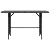 Szürke polyrattan kerti étkezőasztal 110 x 70 x 65 cm