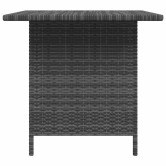 Szürke polyrattan kerti étkezőasztal 110 x 70 x 65 cm