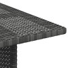 Szürke polyrattan kerti étkezőasztal 110 x 70 x 65 cm