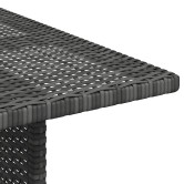Szürke polyrattan kerti étkezőasztal 110 x 70 x 65 cm